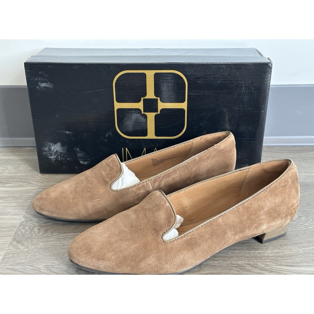 IMAN Brown Suede Loafers
